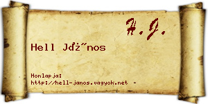 Hell János névjegykártya