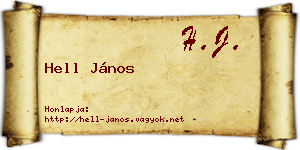 Hell János névjegykártya